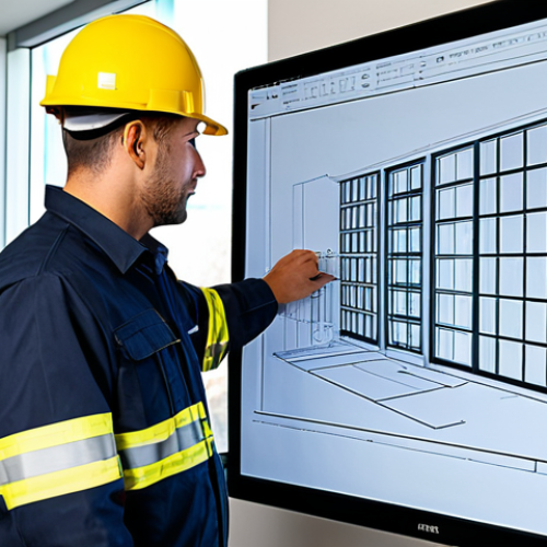 Home 26 **
"A professional fire safety engineer in appropriate work attire, reviewing building plans on a large computer screen displaying fire safety simulation software. Modern office environment with visible building blueprints. Safe for work, appropriate content, fully clothed, professional, perfect anatomy, natural proportions, high quality."
**