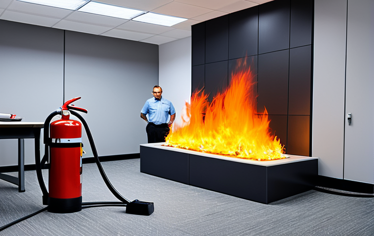 Fire Safety Training**

"A diverse group of adults participating in a fire safety training session in a modern office, fully clothed, appropriate attire, learning how to use a fire extinguisher, safe for work, perfect anatomy, natural proportions, professional training environment, bright lighting, family-friendly, demonstrating best practices, instructional setting."

**