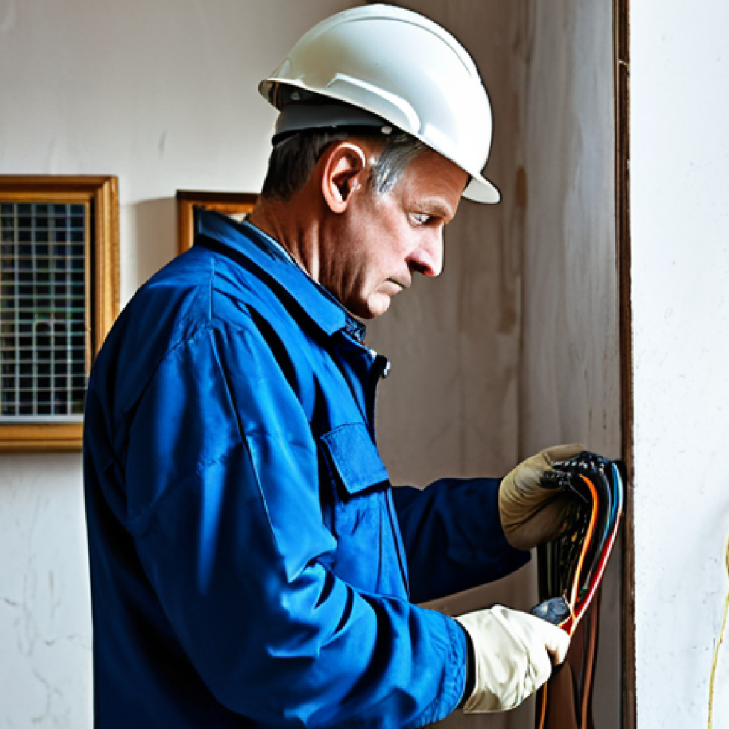 화재안전관리 실무와 관련된 주요 법령 요약 - Electrical Safety**

"An electrician, fully clothed in work attire, carefully inspecting wiring in a...