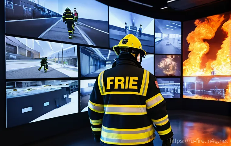 화재안전관리 실무와 관련된 IT 기술 활용 - **Prompt 2: AI-Powered Drones and Robots Combating an Industrial Fire**
    "A dynamic, high-angle s...