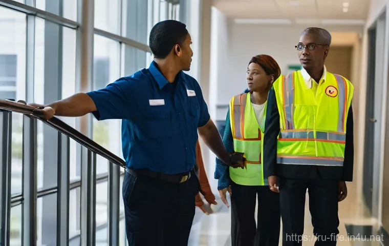 화재안전관리 실무에서 흔히 발생하는 문제 해결법 - A highly detailed image showing a female fire safety inspector, dressed in a crisp, professional uni...