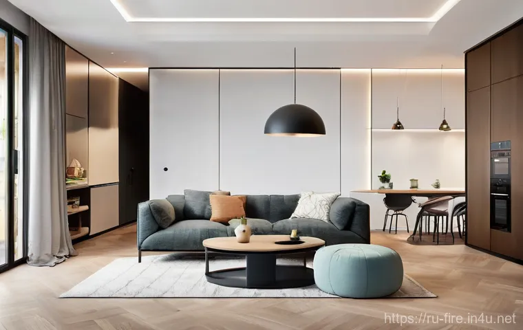 화재안전관리 관련 컨퍼런스 정보 - **Prompt:** "A cozy, modern living room in a stylish Moscow apartment at dusk. A multi-generational ...