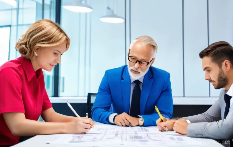 화재안전관리 직무와 관련된 멘토링 사례 - **Prompt 2: Hands-On Fire Extinguisher Training**
    A realistic and dynamic image depicting a male...