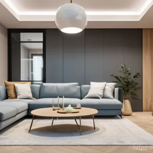 화재안전관리 실무와 관련된 최신 기술 - **Prompt:** A serene and modern Russian smart home interior, showcasing a young family (a mother, fa...