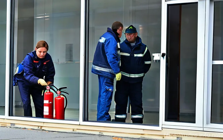 화재안전관리기술자의 직무에서의 위험 관리 - **A dynamic, futuristic image depicting advanced fire suppression technology in an urban Russian set...