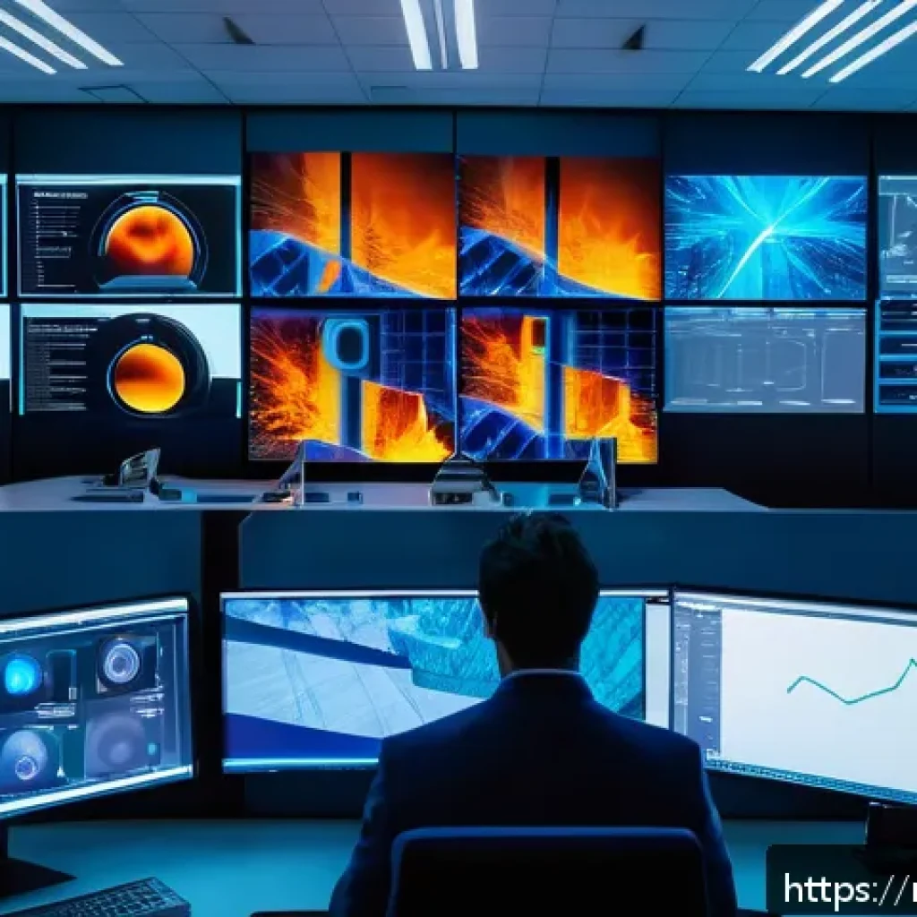 화재안전관리 실무에서의 기술적 변화와 도전 - A modern office building’s fire detection control room showcasing advanced multispectral smoke senso...